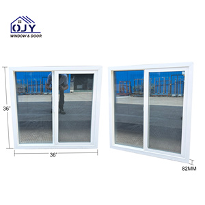 Fenêtre <span class=keywords><strong>coulissante</strong></span> moderne à 3 vantaux en PVC insonorisée et coupe-vent pour hôtels, motif d'ouverture horizontale à 3 niveaux, en acier plastique - Product Image 2
