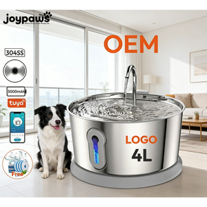 Dispensador de Agua Automático <span class=keywords><strong>para</strong></span> Gatos de Acero Inoxidable de 4L, Super Silencioso, Elegante, con Fuente de Alimentación Recargable - Product Image 1