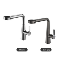 Robinet de cuisine extractible 4 fonctions, mitigeur eau froide à poignée unique, robinet de lavabo en laiton, rotation flexible à 360°, robinet de salle de bain