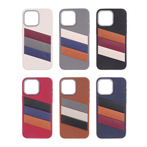 TPU Cuero-Textura Tri-Color Full-Cover Phone Case Funda - Product Image 6
