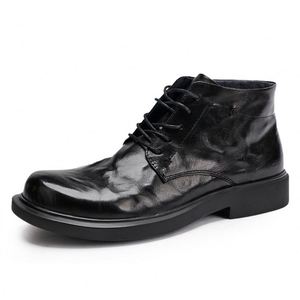 Men's Leather Boots Lace-up Zipper Styles Cowhide <b>Ankle</b> Height Outdoor-ready Autumn Round-toe Boots - Product Image 3