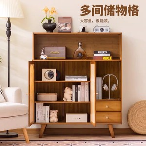 Retro-style solid wood wine cabinet, living room/dining room <b>sideboard</b> <b>storage</b> cabinet, Nordic style wall-mounted <b>storage</b> tea - Product Image 4