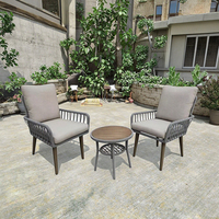 Ensemble de table basse en aluminium unique pour l'extérieur, meubles de jardin, hôtels, villas, fermes, patio, rotin tressé, tissu