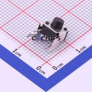 TS-1093A-A5B2-D2 Tactile Switch Through hole Component THT Switch Single Pole Single Throw Round Button 1.8N Right Angle Insert - Product Image 1