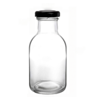 Bouteilles de sauce piquante de 8 oz avec bouchons à vis anti-fuite, bouteilles en verre à large ouverture avec couvercles pour le lait, les boissons, l'huile, les vinaigrettes