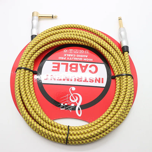Pedal de efectos de guitarra de 6,35mm chapado en oro <span class=keywords><strong>Cable</strong></span> de alimentación Extensión de audio de bajo ruido trenzado externo multicolor para video de cuerdas - Product Image 2