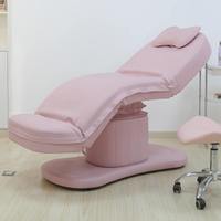 Lit de massage facial pliable électrique avec revêtement en cuir PU et cadre en métal, hauteur réglable, confortable pour les salons de beauté