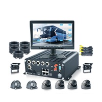 Kit dvr pelacakan tampilan seluler truk cctv, solusi armada truk Bus mobil nyata 4G GPS HDD NVR 8CH dvr Video 4ch