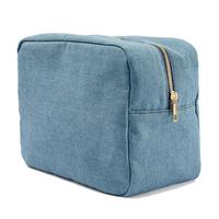Pochette à maquillage STONEY CLOVER en denim tissé, sac cosmétique moelleux et mignon, sac de voyage tendance en velours côtelé, sacs à maquillage pour la vie quotidienne pour femmes