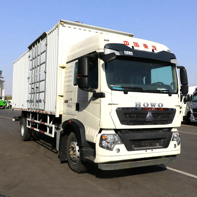 Van Draw Unit HOWO T5G Sinotruk 4x2 280hp Box Cargo Truck 7.92m Van Truck ABS Braking ...