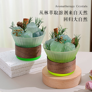 Aromatherapy Crystals Green Crystal Cup Tabletop Essential <b>Oil</b> <b>Diffuser</b> 15-30 Days Duration Natural Fragrance Ornament - Product Image 1