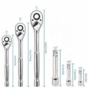 Juego de llaves de carraca con cabezal flexible de 6 piezas, de 1/4'', 3/8'' y 1/2'', con varillas de extensión de 4'', 5'' y 6'' - Product Image 1