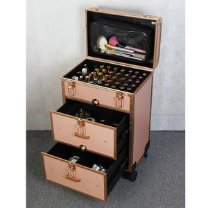 المتداول القطار حالة المحمولة مواد تجميل احترافية ماكياج حالة السفر الألومنيوم الفنانين والمجوهرات تخزين حالة مستحضرات التجميل - Product Image 4