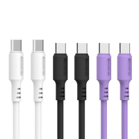 Kabel Data Pengisian Cepat TPE Lembut Tahan Lama 60W USB C Tipe C untuk iPhone PD Charger Adapter