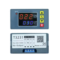 Relais temporisé numérique cyclique T3231 AC110-220V 12/24V avec affichage LED, interrupteur de contrôle de minuterie cyclique