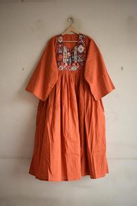 Vestido largo bordado |   Vestido de Algodón Hecho a Mano |   Vestido Bohemio Holgado |   Vestido Étnico de Verano |   Vestido Afgano con Cuello en Forma de Y - Product Image 6