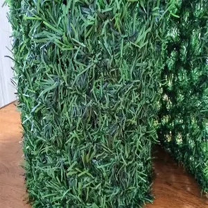 Trang trí PVC nhân tạo màu xanh lá cây thực vật gỗ Hoàng Dương hàng rào hàng rào Mat Bảng điều chỉnh dọc vườn tường cho cảnh quan