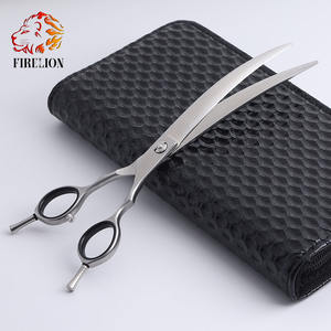 7.5 inç Firelion yüksek kaliteli mat gümüş Pet kavisli makas köpek tımar makas üreticisi - Product Image 4