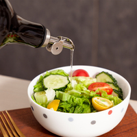 Bouteille d'huile liquide et de vinaigre en céramique de luxe avec soucoupe pour cuisine moderne avec logo personnalisé