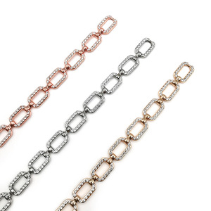 Cadena de diamantes de imitación de aleación de zinc, cadena decorativa para accesorios de prendas de vestir, 7 tamaños, 3 colores - Product Image 3