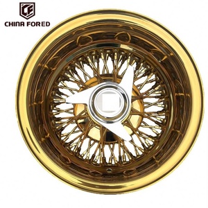 Ruedas BZY 13x7 14x7 15x7 Cromadas Doradas con Radios de Alambre, Ruedas Forjadas con Sistema Knock-Off para <span class=keywords><strong>Cadillac</strong></span>, Thunderbird, Chevrolet, <span class=keywords><strong>Autos</strong></span> Clásicos - Product Image 6