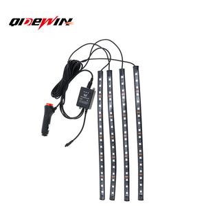 QIDEWIN <b>LED</b> Ambient <b>Light</b> 5050RGB 18SMD 4pcs Car Footwell <b>Light</b> <b>With</b> <b>Remote</b> Control Decorative Interior Lighting - Product Image 2