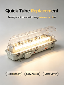 Lámpara Colgante Fluorescente Impermeable para Barco con Protector, Luz de Trabajo Marina - Product Image 4