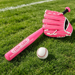 Hot sale Professional 10.5-Inch <b>PVC</b> Baseball <b>Glove</b> and PU Leather Metal Bat Set for Baseball and Softball Sports - Product Image 1