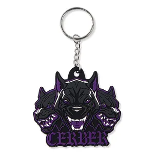 Tùy chỉnh thiết kế 2D Logo theo chủ đề cao su Móc Chìa Khóa Vòng mềm PVC số lượng lớn Keychain