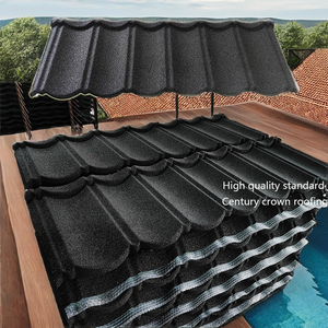 批发红色石材涂层金属钢屋面瓦420 * 1340MM粘合瓦 - Product Image 6