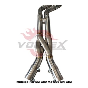 Tuyau intermédiaire en acier inoxydable 304 poli miroir de style Vortex GT4 à longueur égale pour échappement S58 M2 G87/M3 G80/M4 G82 (2021-2024) - Product Image 6
