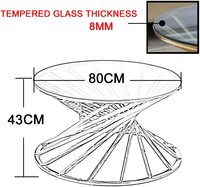 Table basse de luxe meubles de salon dessus de table en verre trempé transparent table basse ronde en acier inoxydable métal doré