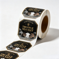 Étiquettes personnalisées pour truffes et sel marin, autocollants en vinyle durable avec dorure à chaud pour pots d'assaisonnements gastronomiques et emballages alimentaires