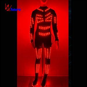 RF-Fernbedienung LED-Tanzkostüm für Akrobaten, Programmierbares Akrobaten-Show LED-Kleidungsstück LED-Anzug Schwarz 1 Stück Erwachsenen-Set - Product Image 2