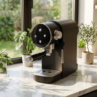 Machine à expresso tactile ronde AZ-EM1512B, semi-automatique, avec fonction pré-infusion, pour maison et bureau