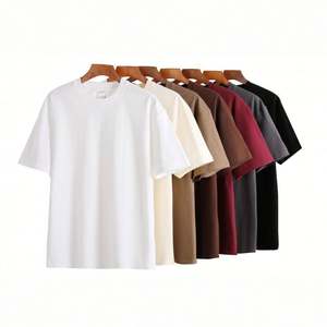 High Quality Breathable Eco-Friendly Cotton StreetWear Custom Print Logo Heavyweight Oversized <b>Plain</b> <b>White</b> T-shirt Men - Product Image 1