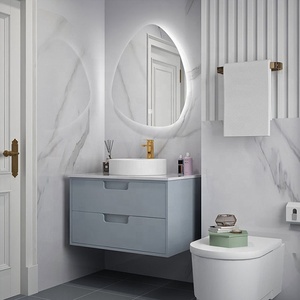 <span class=keywords><strong>Armoire</strong></span> de salle de bain bleue Double évier de luxe moderne <span class=keywords><strong>avec</strong></span> <span class=keywords><strong>miroir</strong></span> Led - Product Image 3