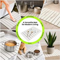 Tapis de séchage OEM en pierre de diatomite 9 mm pour comptoir de cuisine et salle de bain, pliable, antidérapant, pour vaisselle, tasses, bouteilles et ustensiles