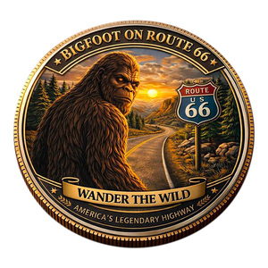 <span class=keywords><strong>Moneta</strong></span> Commemorativa Stock Bigfoot sulla Route 66 "Wander the Wild" - Artigianato in Metallo a Tema Autostrada Leggendaria Americana - Regalo Decorativo - Product Image 2