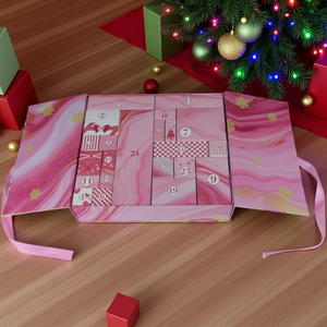 Kotak hadiah kalender kedatangan Natal 24 hari kemasan kosmetik kecil kotak misteri Natal untuk makanan ringan coklat - Product Image 3
