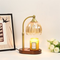 Lampe à cire électrique chauffe-cire, abat-jour en verre, lampe aromatique sans flamme, lampe de table style rétro, veilleuse, aromathérapie, usage intérieur