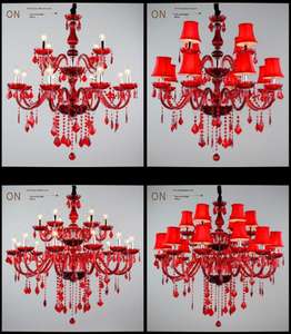 JYLIGHTING düğün kırmızı avize moda lüks kırmızı cam Modern parlaklık kristal avize işık düğün için - Product Image 3