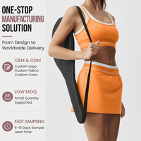 Ensemble jupe et haut superposés contrastants avec taille élastique pour femme – Tenue d'été prête à porter en 2 pièces