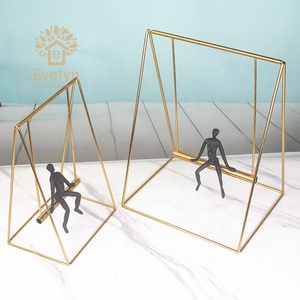 Ornamen Logam Modern Bergaya Ayun, Patung Meja Warna Emas, Dekorasi Rumah, Aksesoris Tahun Baru - Product Image 6