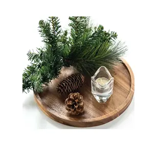 Bandeja de Madera Premium con Asas para Servir Desayuno, Café, Bocadillos, Cocina, Comedor y Decoración del Hogar, Bandeja Rústica Multiusos - Product Image 1