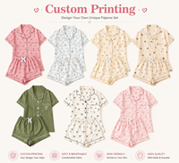 Ensemble de pyjama imprimé pour femmes, vêtements de nuit à manches courtes boutonnées avec short, vêtements de détente décontractés, ensemble de vêtements de maison