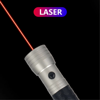Lampe torche tactique LED professionnelle 2-en-1 à piles sèches AAA, étanche IP44, portable, mini, corps en alliage d'aluminium et pointeur