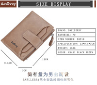 Dompet Kulit Pria Baellerry yang Dapat Disesuaikan, Tempat Kartu, Dompet Koin, Dompet Pendek Pria