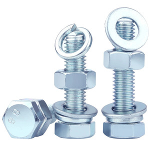Sınıf 8.8 yüksek mukavemetli galvanizli altıgen cıvata ve somun seti düz yıkayıcı + yaylı yıkayıcı ile tam Spec endüstriyel vida kombinasyonu - Product Image 6