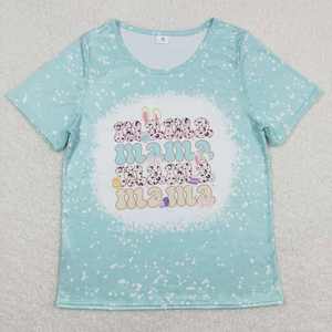 Magliette di Pasqua con stampa <span class=keywords><strong>Mama</strong></span> & Mini, abiti coordinati madre-figlia, abiti di Pasqua blu a maniche corte - Product Image 5